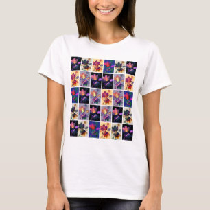 T-shirt Autumn Leaves Rustic Patchwork