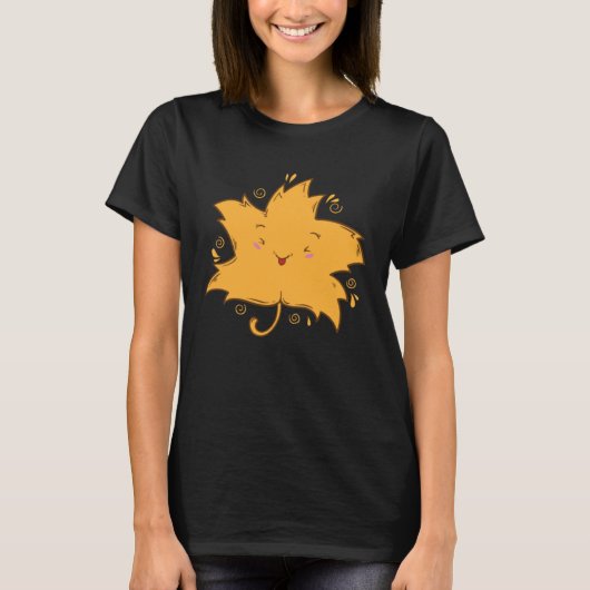 T-shirt Autumn Maple Leaf enjoys a Cookie (Devant)