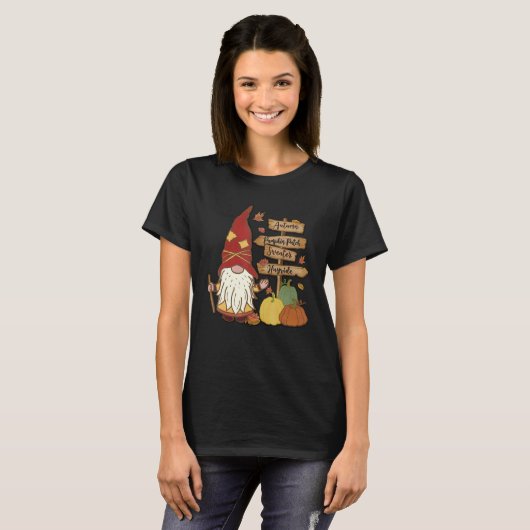 T-shirt Autumn Pumpkin Patch Gnome Fall Family Pajama Than (Devant entier)
