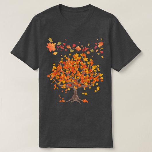 T-shirt Autumn Tree Leaves Nature Forest Cas69 (Design devant)