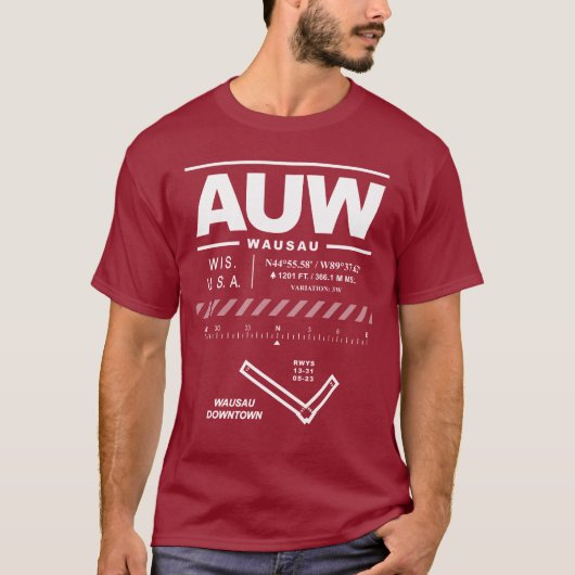 T-shirt AUW à l'aéroport de Wausau Downtown (Devant)