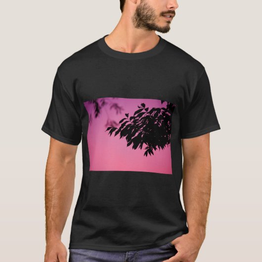 T-shirt aux silhouettes de feuilles de la nature (Devant)