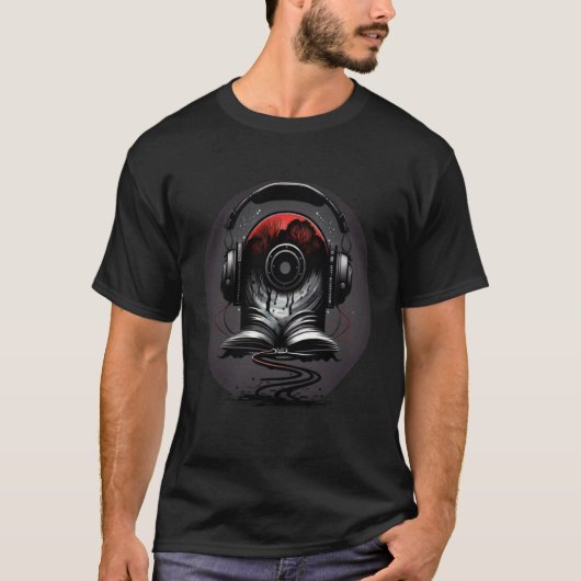 T-shirt AV Technician CD Compact Disc Headphone Audio Visu (Devant)
