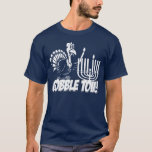 T-shirt Avalez la chemise de monochrome de Tov<br><div class="desc">Célébrez Thanksgivukkah 2013 avec ce classique avalent le T-shirt de Tov ! Comportant une dinde drôle de bande dessinée portant un yamaka, et un collier d'étoile de David et allumant le menorah le thanksgiving. Un Hanoukka-Thanksgiving ne se produira pas pendant encore 77.000 années ! Saisissez ainsi cette grande chemise de...</div>
