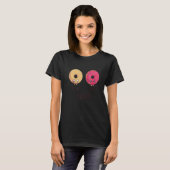 T-shirt Avant après maquillage Doughnut Donut Cool mignonn (Devant entier)