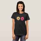 T-shirt Avant après maquillage Doughnut Donut Cool mignonn (Devant entier)