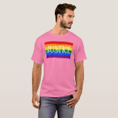 T-shirt Avant : Arc-en-ciel/Justice. Retour : TVUC. Rose (Devant entier)