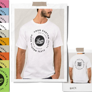T-shirt Avant +Arrière impression. Logo d'entreprise Code