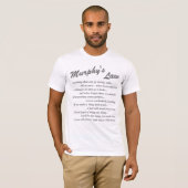 T-shirt Avant de la loi de Murphy et dos, texte gris (Devant entier)