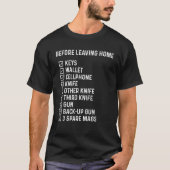 T-shirt Avant de quitter Accueil Touches Portefeuille Cout (Devant)