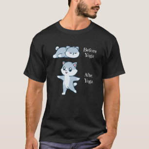T-shirt Avant le Yoga après la méditation du Yoga Chien Yo