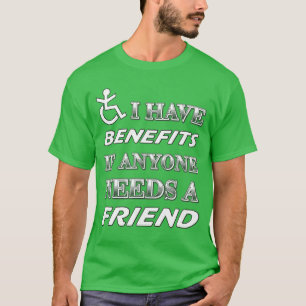 T-shirt Avantages de handicap drôles Humour amie fille