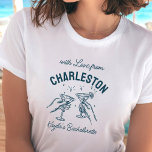 T-shirt Avec Amour De [Votre Ville] Bachelorette Personnal<br><div class="desc">Clink,  sip,  fête ! Notre tee-shirt "With Love From" avec des graphismes martini est un souvenir amusant et élégant pour les aventures de bachelorette de votre équipe de fiancées</div>