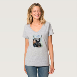 T-Shirt avec aquarelle et message