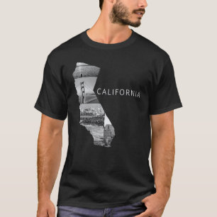 T-shirt avec carte de l'État de Californie gris no