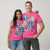 t-shirt avec collection de fleurs design (Unisexe)