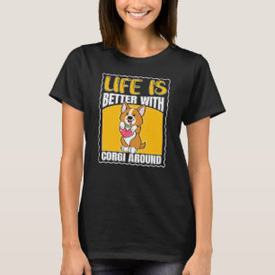 T-shirt avec corgi autour de l'élevage de compagnie