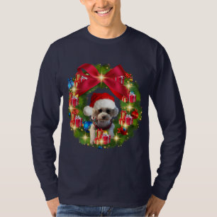 T-shirt avec couronne de Noël et chapeau de Père N