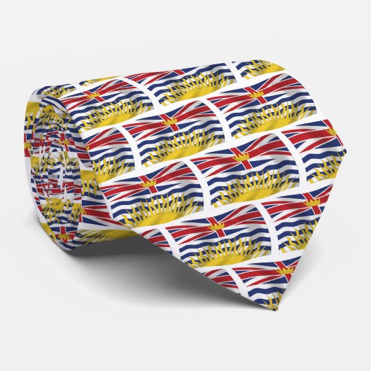 T-shirt avec cravate du drapeau de la Colombie-Bri (Roulé)