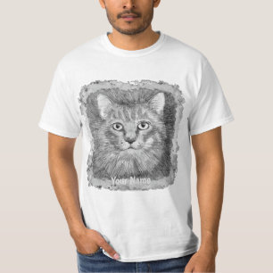 T-shirt avec croquis face chat