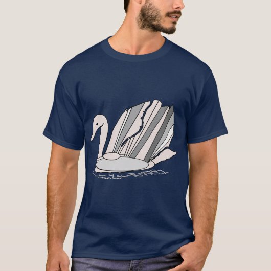 T-shirt avec cygne design Art Déco (Devant)