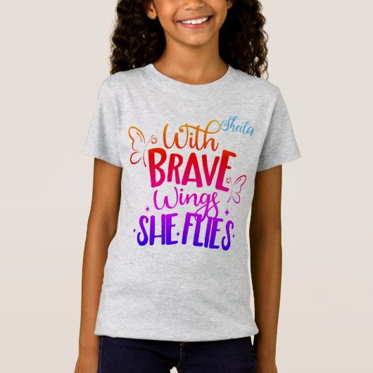 T-Shirt Avec des ailes courageuses (Devant)