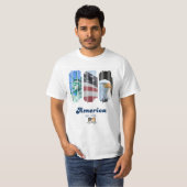 T-shirt avec design américain et chat (Devant entier)