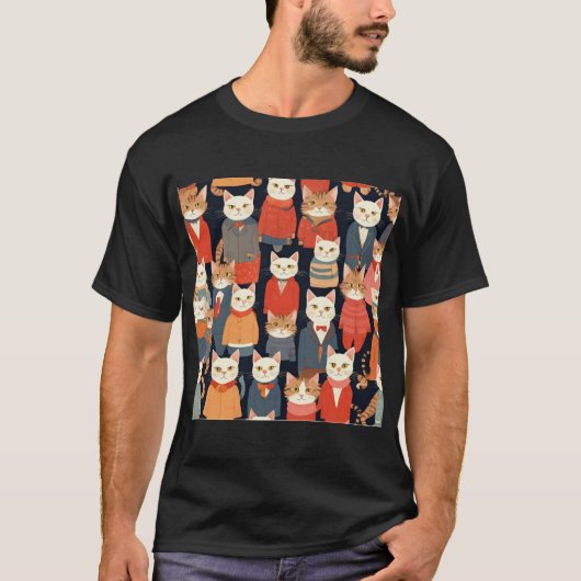 T-shirt avec design chats (Devant)