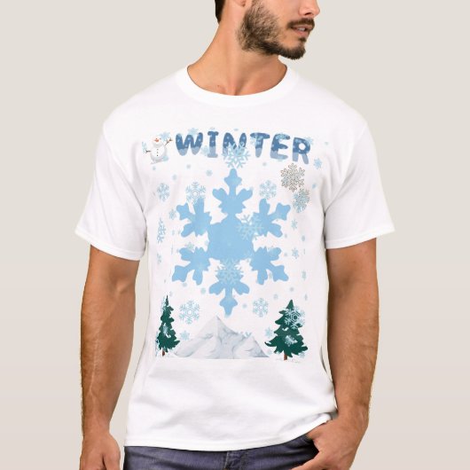 T-shirt avec design hivernal (Devant)