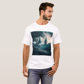 T-shirt avec deux voiliers dans la tempête (Devant entier)