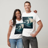 T-shirt avec deux voiliers dans la tempête (Unisexe)