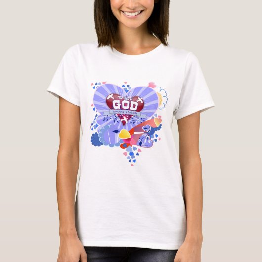 T-shirt Avec Dieu Coeurs (Devant)