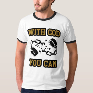 T-shirt Avec Dieu, vous pouvez la forte foi Ringer des hom