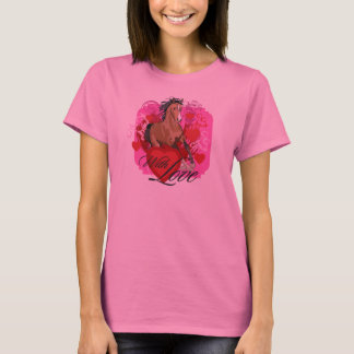 T-shirt Avec douille de dames d'amour la longue