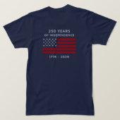 T-shirt avec drapeau américain pour 250 ans d'indé (Design dos)