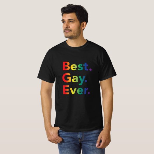 T-shirt avec drapeau arc-en-ciel LGBT (Devant entier)