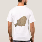 T-Shirt avec Drapeau + Carte + Texte du Niger (Dos)