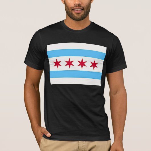 T-shirt avec drapeau de Chicago, USA (Devant)