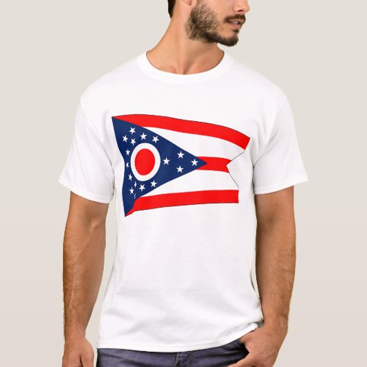 T-shirt avec drapeau de l'Etat de l'Ohio USA (Devant)