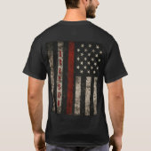 T-shirt avec drapeau de ligne rouge personnalisé (Dos)