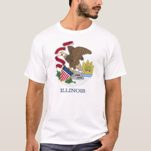 T-shirt avec drapeau de l'Illinois State USA
