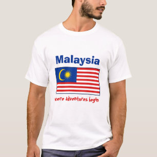 T-shirt avec drapeau de Malaisie + carte + texte
