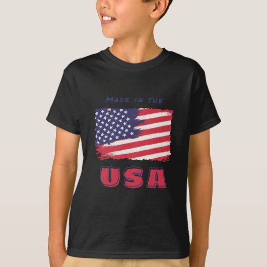 T-shirt avec drapeau des USA (Devant)