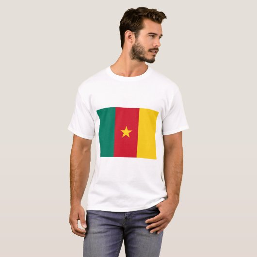 T-shirt avec drapeau du Cameroun (Devant entier)