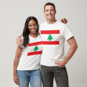 T-shirt avec drapeau du Liban (Unisexe)