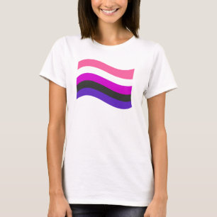 T-Shirt avec drapeau genderfluid qui flotte