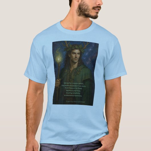 T-shirt avec Druide et poème de Xoe Celticwell (Devant)