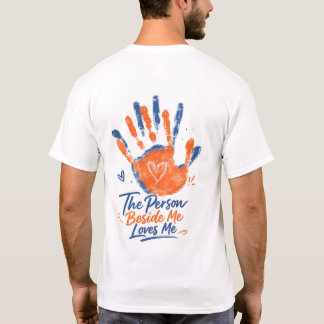 T-shirt avec empreinte de main Je suis aimé de la