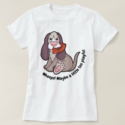 T-shirt avec graphique d'art de chien joueur explo (Design devant)
