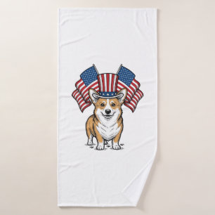 T-shirt avec gravure vintage de chien Corgi patrio